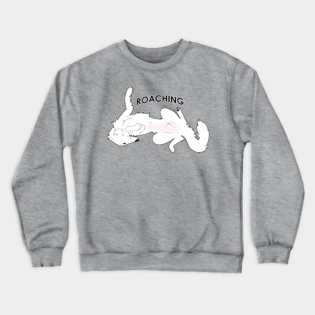 White Silken Windhound Roach Crewneck Sweatshirt by leowatchs